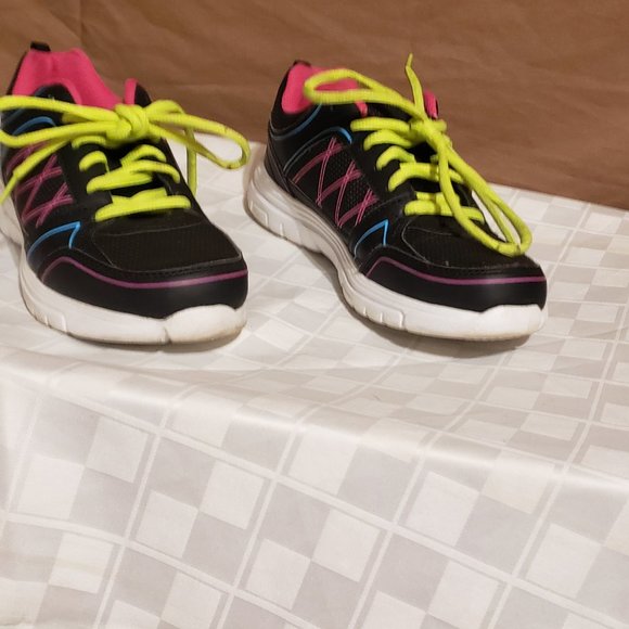 Sneakers, Neon colors with black, size 8, Good Condition - Picture 8 of 9